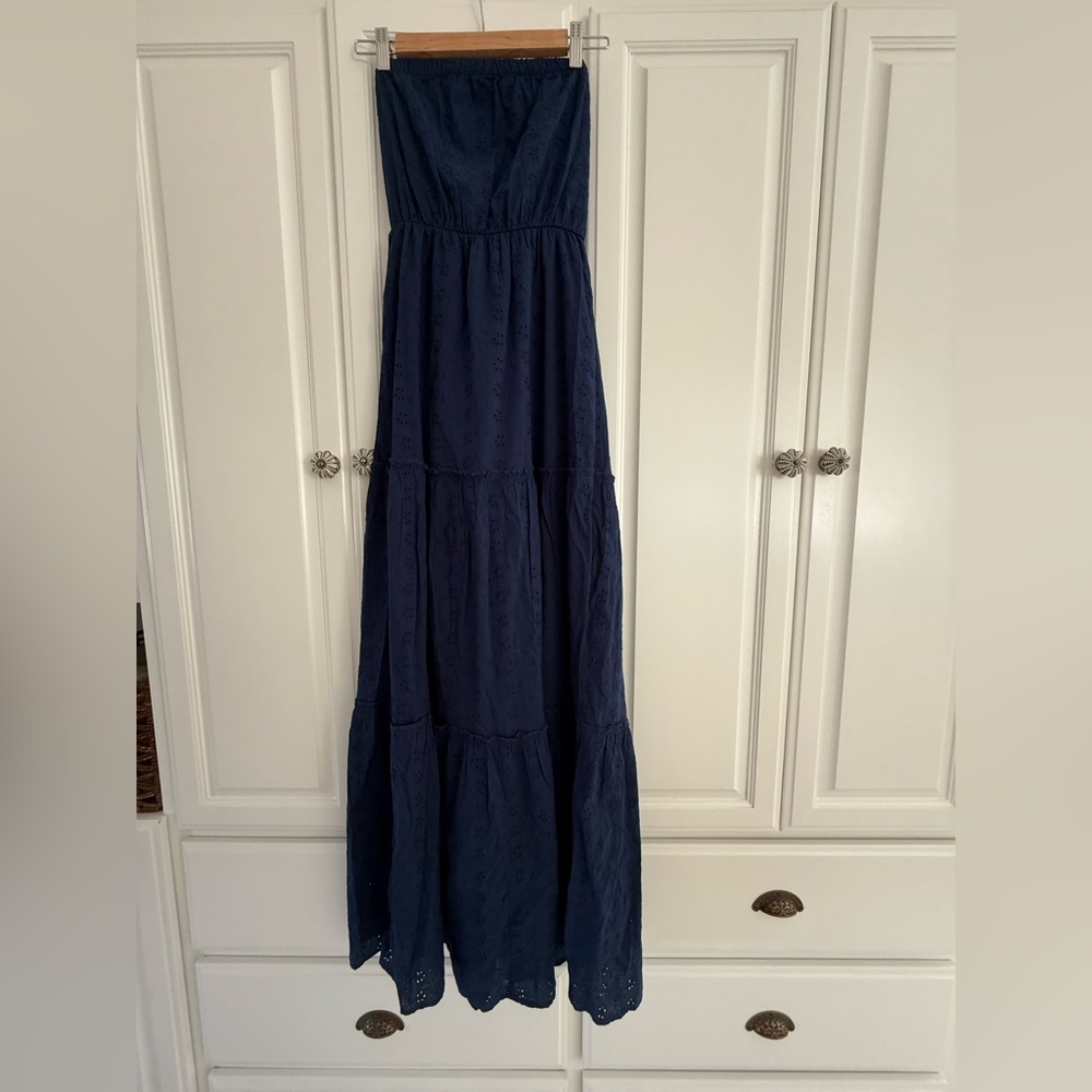 Old Navy Strapless Navy Blue Maxi Dress